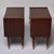 1950s Mid-Century Walnut Nightstands With Brass Inlay -Pair For Sale - Image 5 of 11