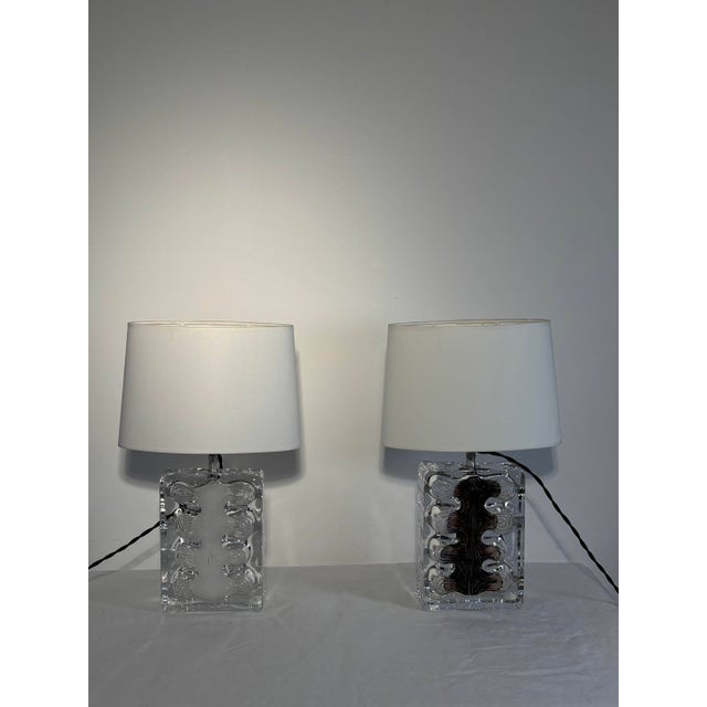 Crystal Lynx Lamps by Jean-Pierre Demarchi for Daum, France, 1973, Set of 2 For Sale - Image 3 of 10