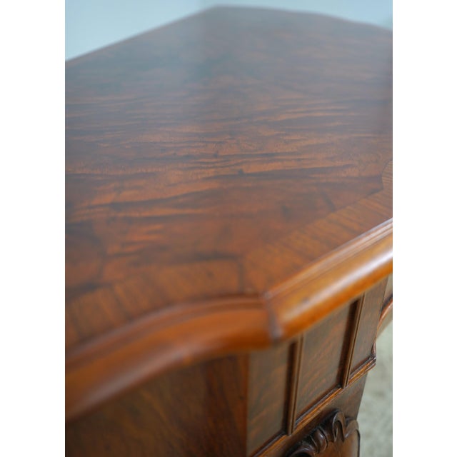 Vintage Burl Walnut George II 1 Drawer Console Table For Sale - Image 9 of 18