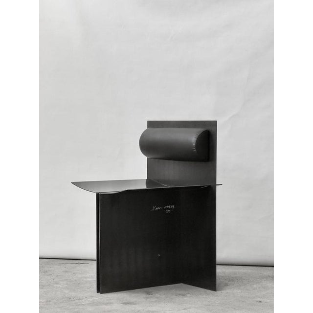 Black Axis Chair in Blended Iron & Italian Leather by D´ARK Atelier For Sale - Image 8 of 14