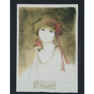 Bernard Charoy, Sophie et son chapeau de fleurs, Lithograph For Sale