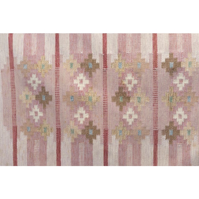 Swedish Kilim Rug in Tones of Red, 1960 For Sale - Image 4 of 7