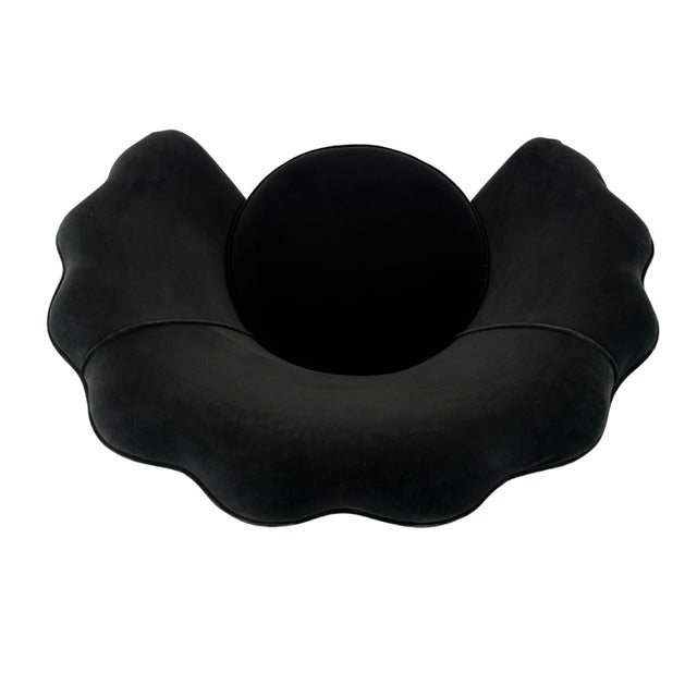 Pair of 1960s Scalloped Velvet and Brass Lounge Chairs For Sale In Los Angeles - Image 6 of 7