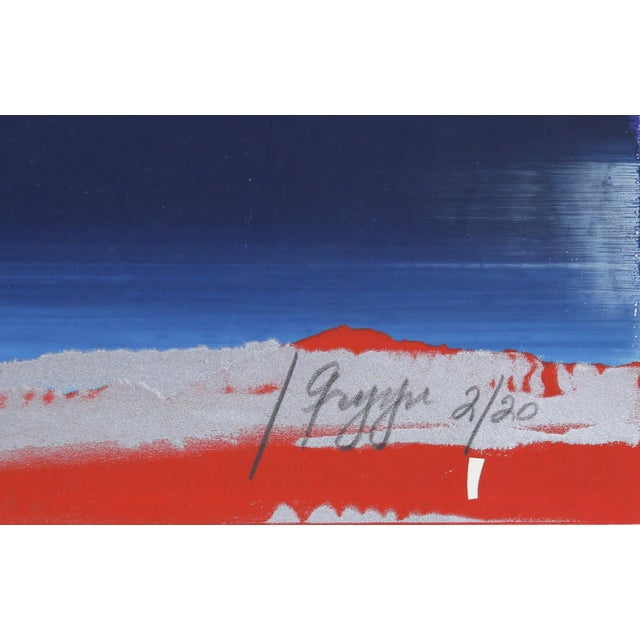 Joseph Grippi's colorful view of the ocean is filled with soft tones of lavender and lilac, complimented by vibrant hues...