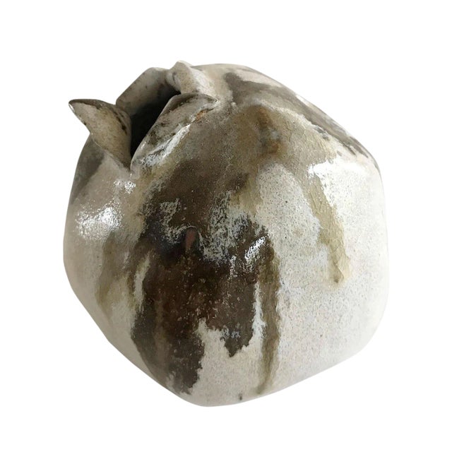 Neutral Glazed Studio Pottery Vase For Sale