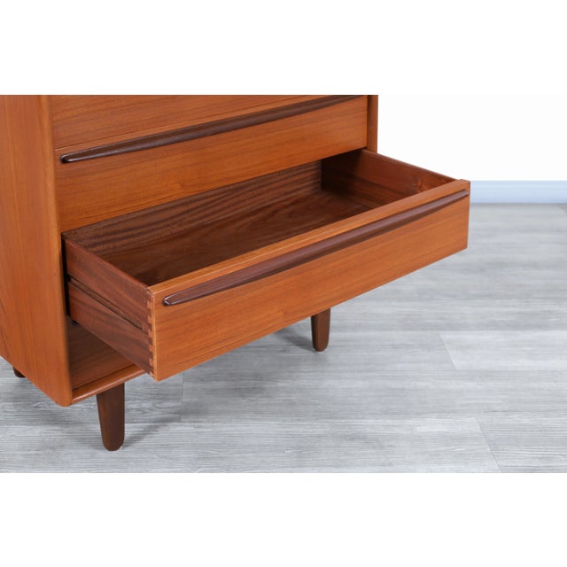 Danish Modern Teak Highboy / Chest of Drawers by Svend A. Madsen, 1960s For Sale In Los Angeles - Image 6 of 9