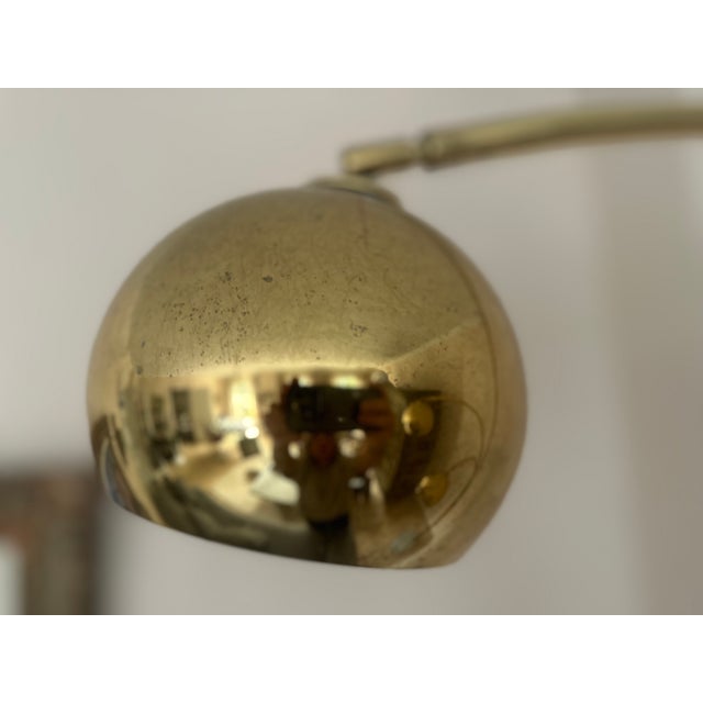Gold Vintage Three-Arm Arc Floor Lamp in Brass with Marble Base, 1970s For Sale - Image 8 of 18