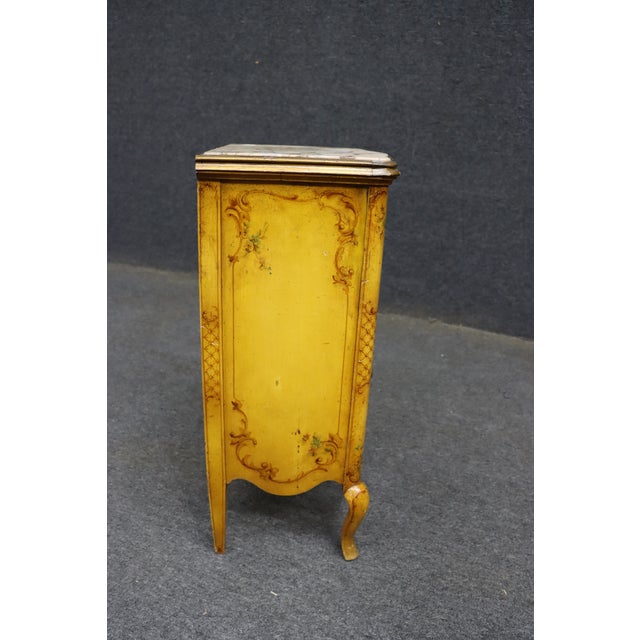 Italian Painted Nightstand With Marble Top by Ny Galleries For Sale - Image 9 of 13