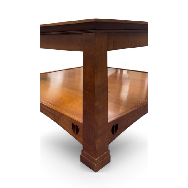 Early 21st Century Vintage Stickley Glass Top Cocktail or Coffee Table For Sale - Image 5 of 17