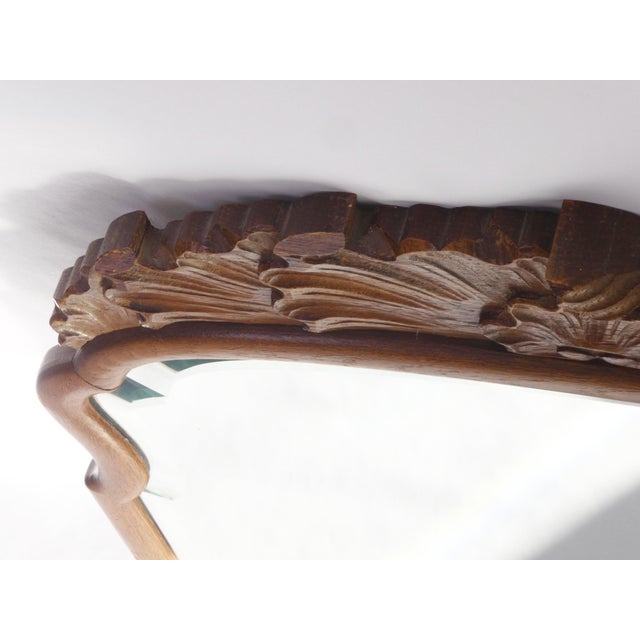 Antique Scalloped Half Moon Wall Mirror, 1890s For Sale - Image 3 of 11