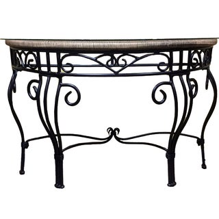 Contemporary Iron and Glass Console Table For Sale