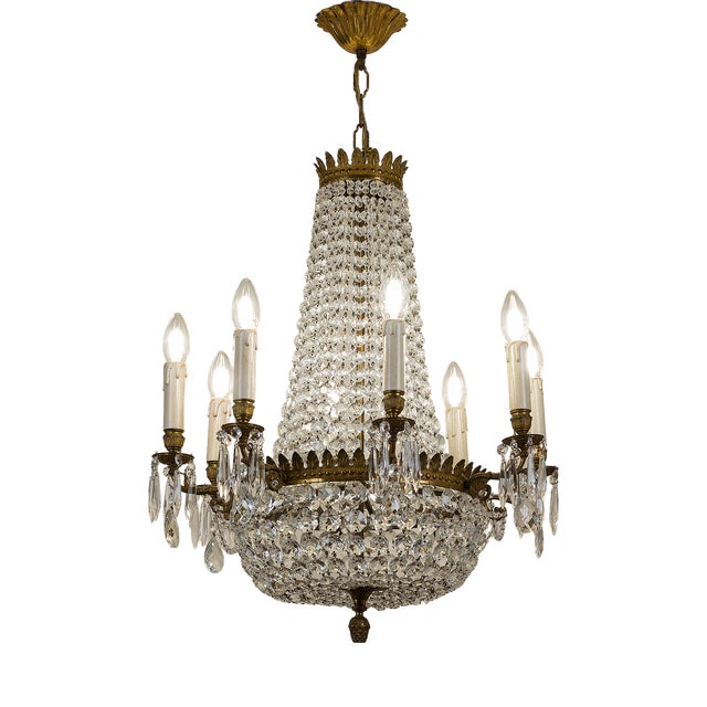 Vintage Empire Style Chandelier, 1930s For Sale