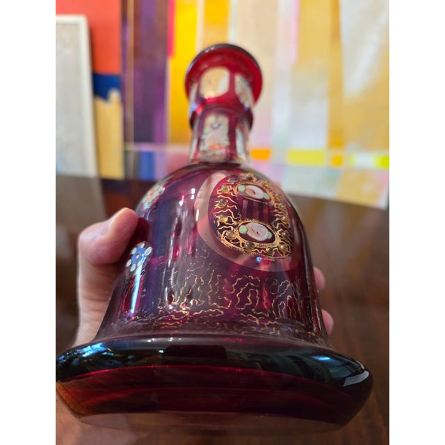A fine antique bohemian glass moser jeweled nargilah hookah bottle in all original condition. Having sound weight for a...