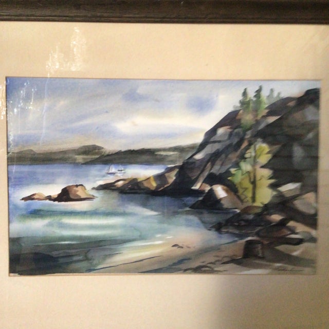 Vintage Lake Tahoe Watercolor by Northern California Artist Jan Miskulin For Sale - Image 11 of 13