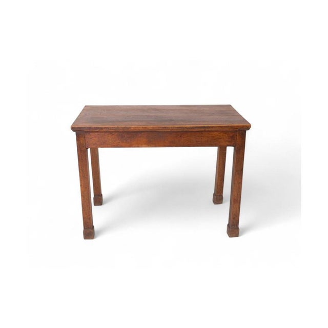 Gold Rustic Wood Table with Integrated Drawer For Sale - Image 8 of 8