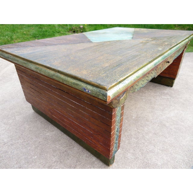 Post Modern Two-Sided Double Drawer Sculptural Textured Coffee Table ~ Brutalist Vintage Abstract Art ~ Modernsim For Sale - Image 17 of 18