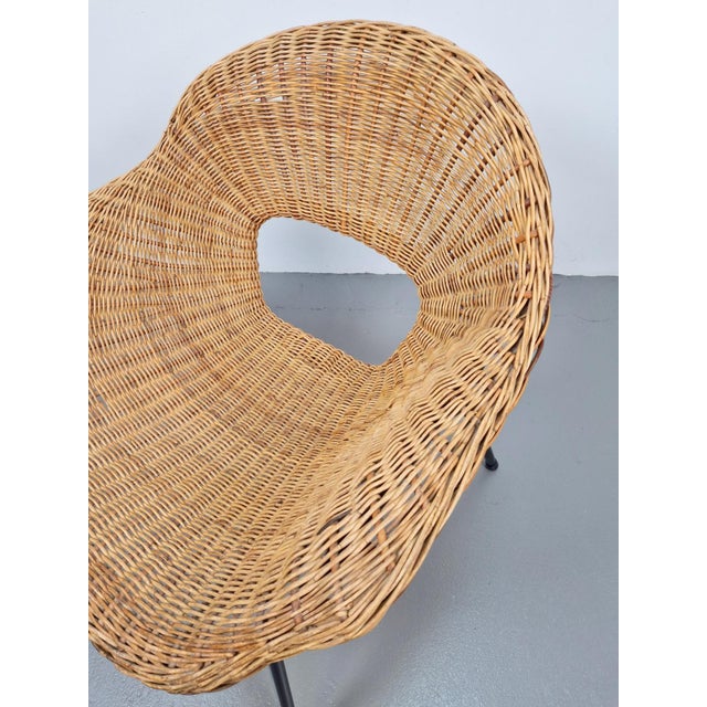 Vintage Rattan Lounge Chair with Tube Frame by Dirk van Sliedregt for Gebroeders Jonkers, 1960s For Sale - Image 12 of 14