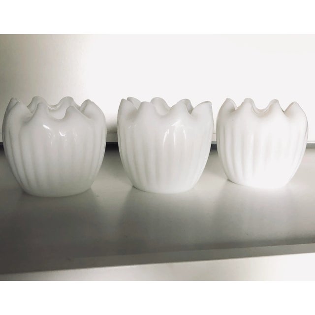 Mid-Century Opalescent Milk Glass Vases- Set of 3 For Sale In New York - Image 6 of 6