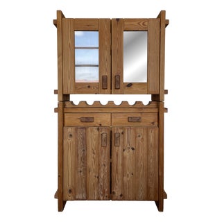 Danish Christian IV Brutalist Pine Cabinet attributed to Hans Frydendal, 1970s For Sale