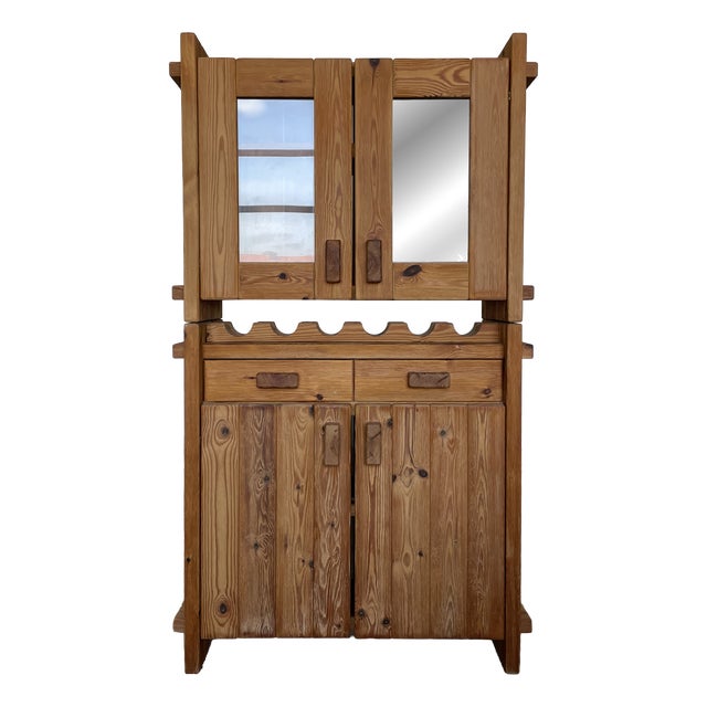 Danish Christian IV Brutalist Pine Cabinet attributed to Hans Frydendal, 1970s For Sale