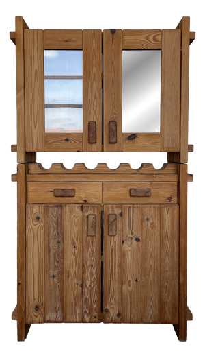 Danish Christian IV Brutalist Pine Cabinet attributed to Hans Frydendal, 1970s