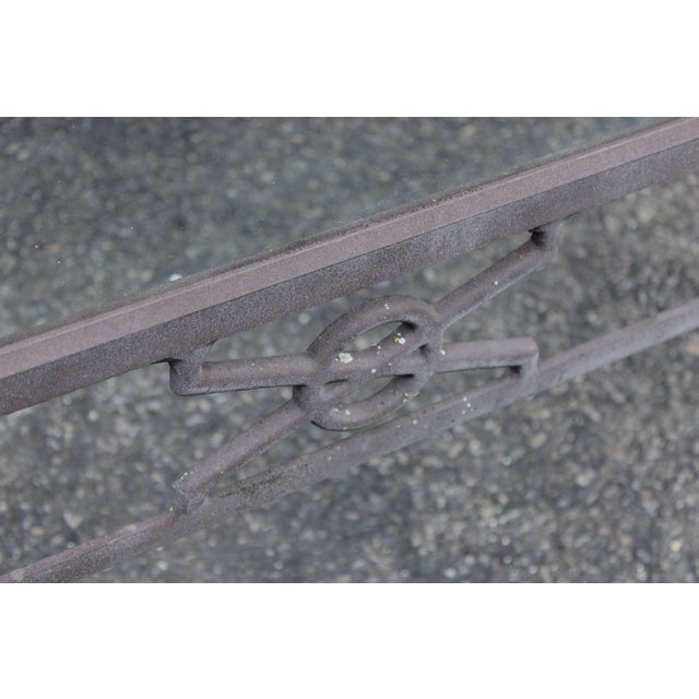 Metal Woodard Delphi Cast Aluminum Glass Top Coffee Table For Sale - Image 7 of 18