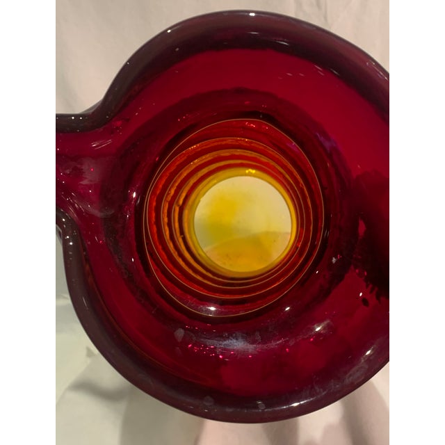 Mid 20th Century Amberina Caterpillar Pitcher For Sale - Image 4 of 11