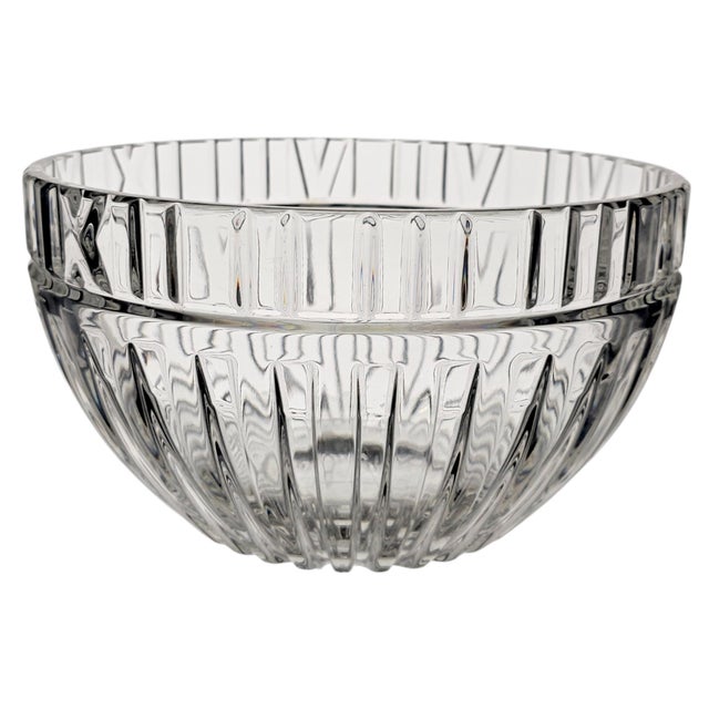 Transparent Attributed Tiffany & Co. Atlas Crystal Centerpiece Bowl, 9.75", C. 1995–2005 For Sale - Image 8 of 16