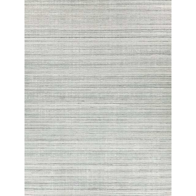 Textile Exquisite Rugs Rossini Handmade Nylon & PET Yarn Silver Rug-9'X12' For Sale - Image 7 of 7