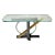 Kaizo Oto Design Institute of America Console Glass Table Brass, Steel, Chrome For Sale