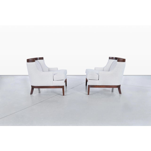 Erwin Lambeth Mid-Century Modern Sculptural Walnut Lounge Chairs After Erwin Lambeth For Sale - Image 4 of 12