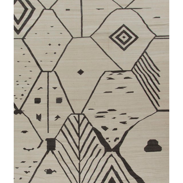 2020s Beige Scandinavian Flatweave Hand Woven Wool Rug, 14ft X 15ft For Sale - Image 5 of 8