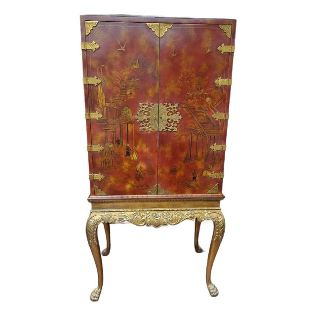 Mainland Smith Red Lacquer Chinoiserie For Sale