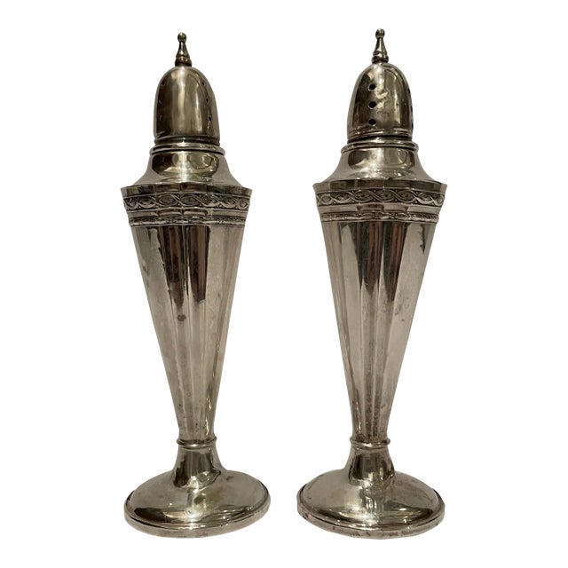 Sterling Silver Salt and Pepper Shakers For Sale