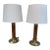 1970s Mid-Century Modern Brass and Brown Lacquer Table Lamps - a Pair For Sale