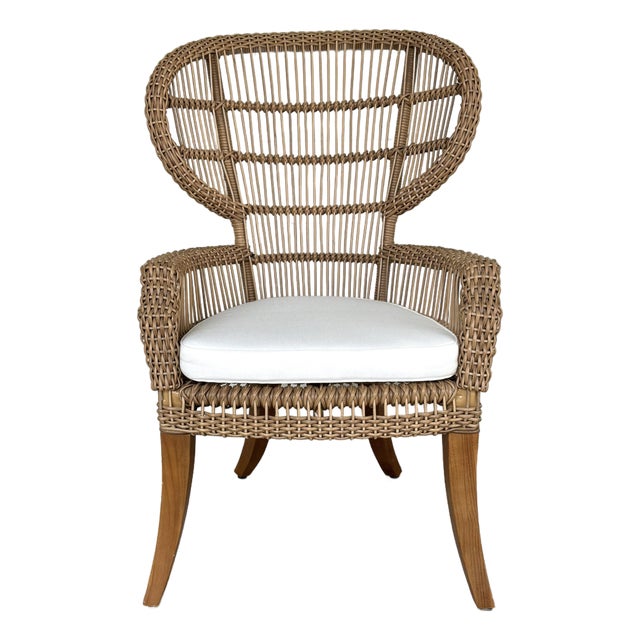 Made Goods Organic Modern Faux Rattan Aurora Dining Chair For Sale