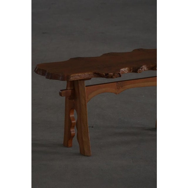 Mid-Century Scandinavian Wabi-Sabi Style Coffee Table in Elm, 1960s For Sale - Image 18 of 18