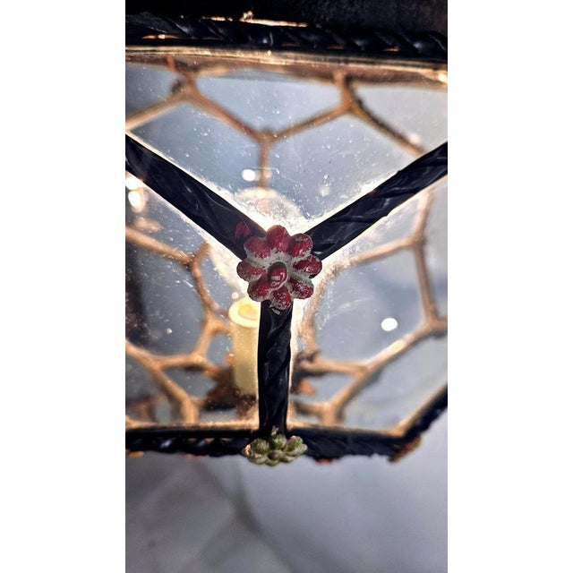 Vintage Tole Honeycomb Pendant Light, 1950s For Sale - Image 3 of 12