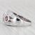 2010s 1.47ctw Tourmaline Amethyst Diamond Ring 14k White Gold Size 6.75 3-Stone For Sale - Image 5 of 8