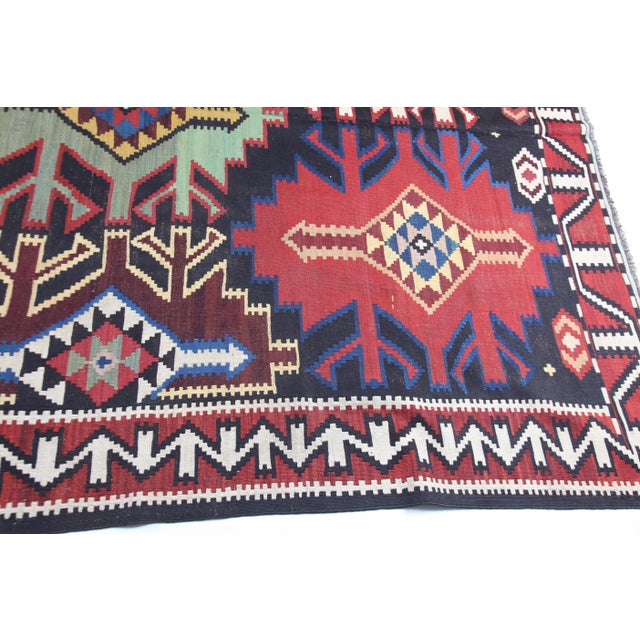 Antique Colorful Handwoven Caucasian Kuba Shirvan Kilim Rug - 6' 1'' X 10' 7'' For Sale - Image 11 of 14