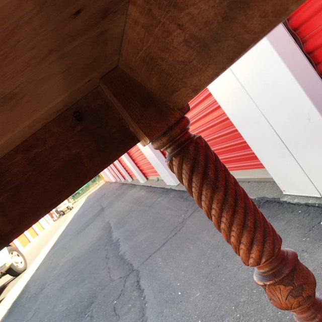 Wood 1920s Traditional Oak Entryway Table For Sale - Image 7 of 8