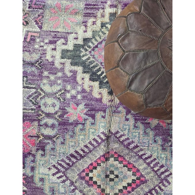 Moroccan 1980s Lavender Moroccan Wool Rug - For Sale - Image 3 of 8
