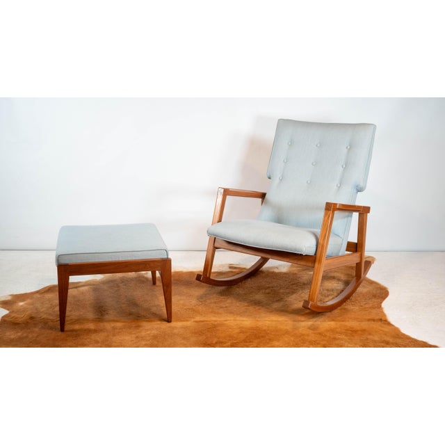 Design Within Reach Risom Rocker and Jens Ottoman, a Set For Sale - Image 11 of 18