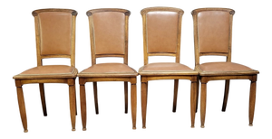Antique Art Nouveau Chairs, 1890s, Set of 4
