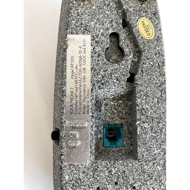 1980s Postmodern Memphis Rock Phone 2 Faux Granite Desk Telephone For Sale - Image 12 of 12