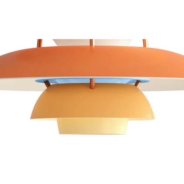 Mid-Century Modern Poul Henningson Orange PH5 Mini Pendant for Louis Poulsen For Sale - Image 3 of 4
