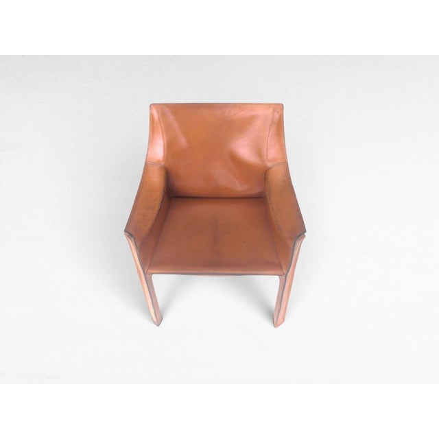 CAB 413 Chair in Cognac Leather by Mario Bellini for Cassina, Italy, 1970s For Sale - Image 13 of 18