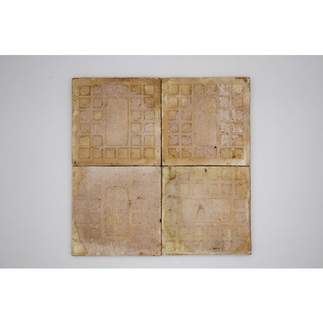 19th Century Set of Four Geometric Mediterranean Large Tiles, Portuguese For Sale - Image 12 of 15