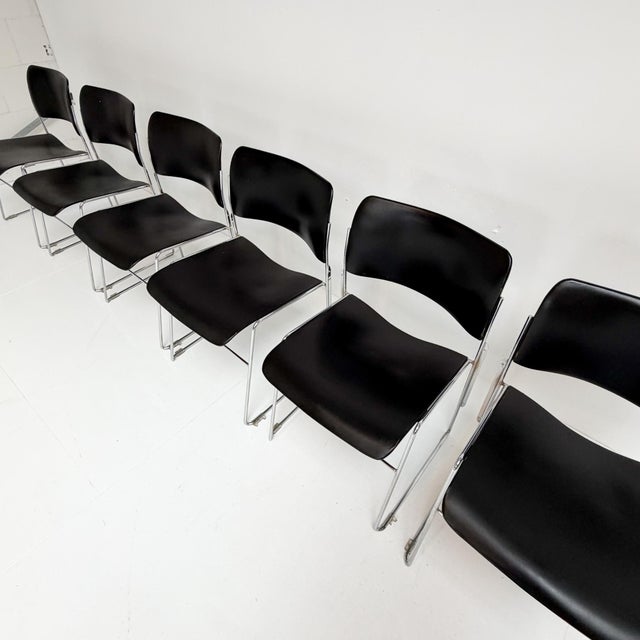 Black Stacking Chairs by David Rowland for Howe, 1968, Set of 6 For Sale - Image 8 of 14