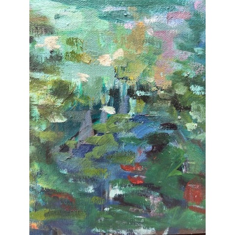 Vintage Framed Impressionist Painting of Garden Pond With Rowboat, Signed "Spehar," For Sale - Image 9 of 14